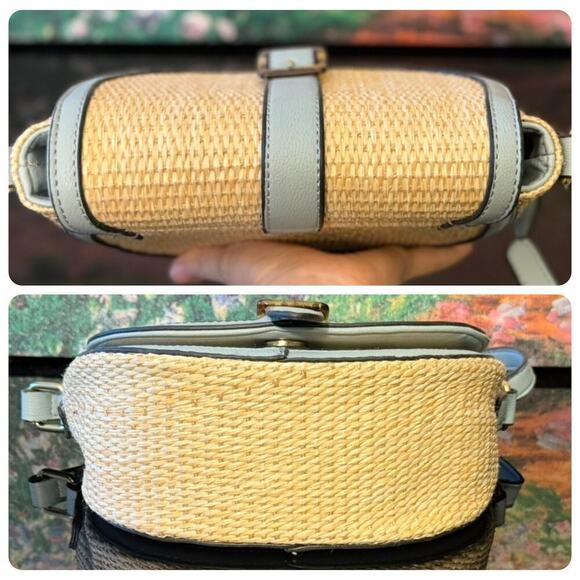 EUC Izzy & Ali Straw/Vegan Leather Crossbody or Shoulder Bag - Picture 4 of 9